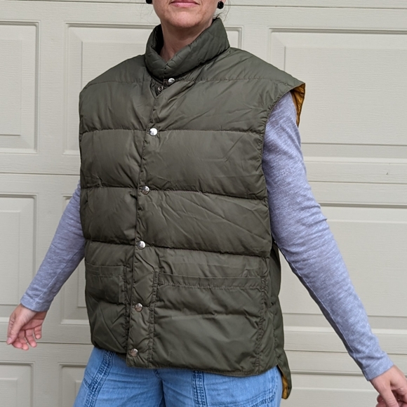 VINTAGE DOWN PUFFER VEST 1970's comfy - Picture 3 of 11